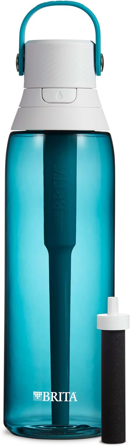 Brita Premium Leak Proof Filtered Water Bottle, Sea Glass, 26 oz